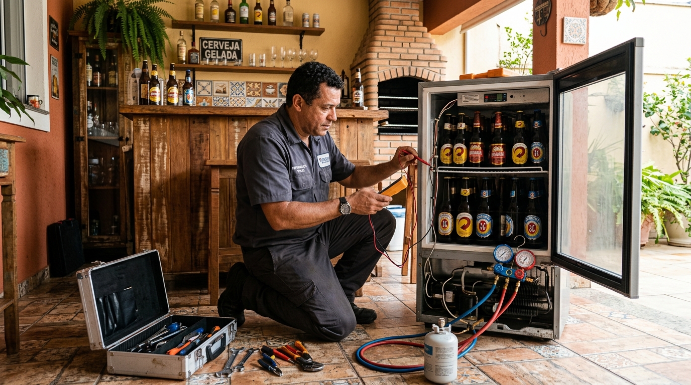 Aplicação de gás refrigerante em cervejeira atendida em Cascavel‑PR